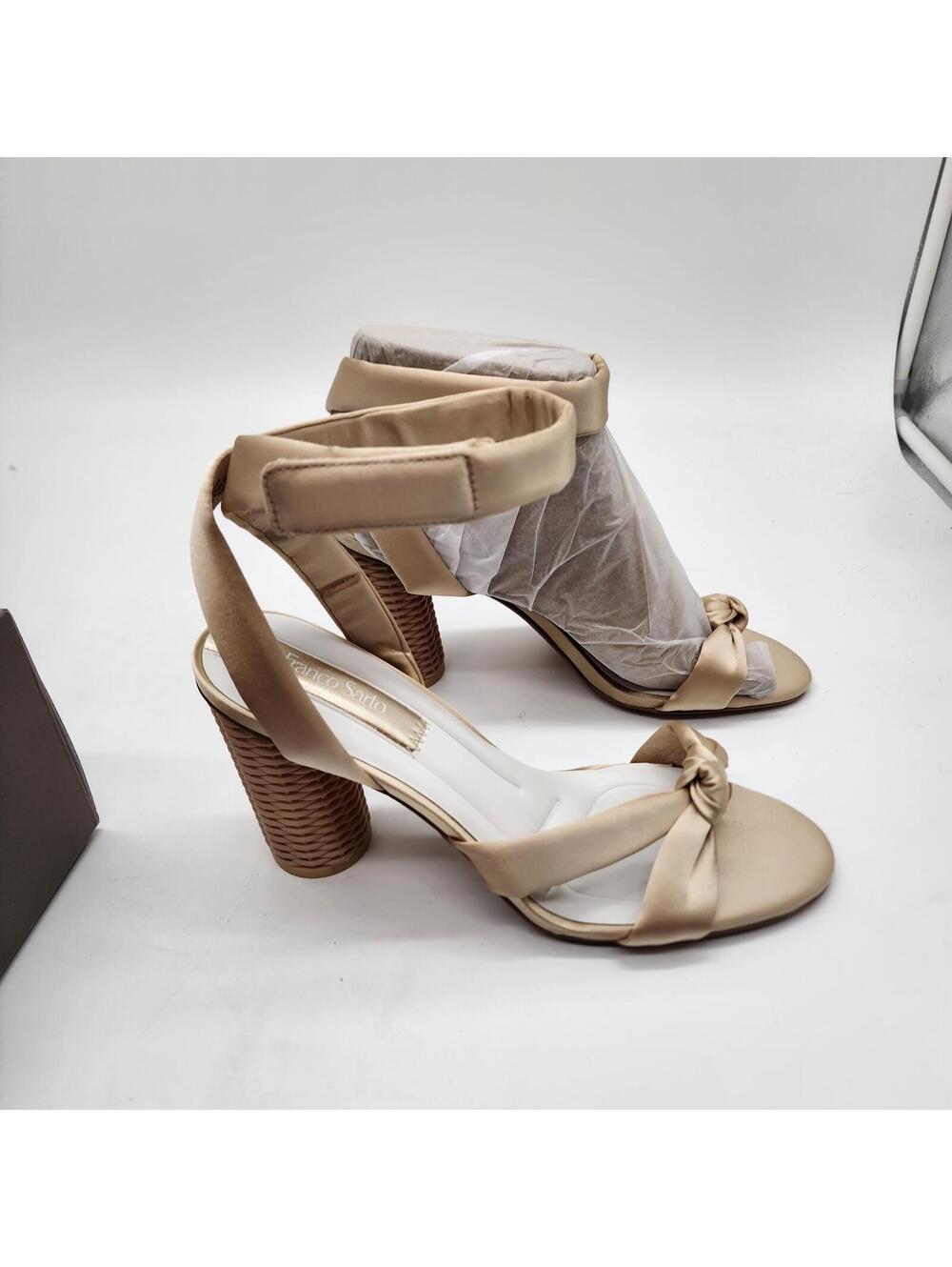 NIB Oma Ankle Strap Sandal Champagne satin FRANCO SARTO 9.5